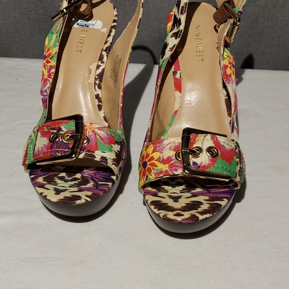 Nine West Slingback 4 inch wedges SZ 6.5 M - Picture 2 of 8
